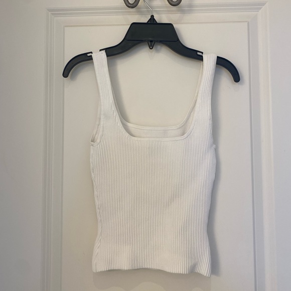 White Babaton sculpt knit square neck top size: xxs - Picture 4 of 5